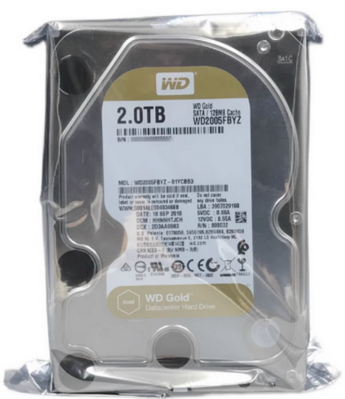 西數金盤2TB SATA WD2005VBYZ GOLD企業(yè)級機械硬盤